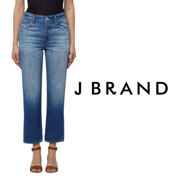 J Brand Wynne High-Rise Cropped Straight Jeans - Mimic - Size 29 - Picture 1 of 11
